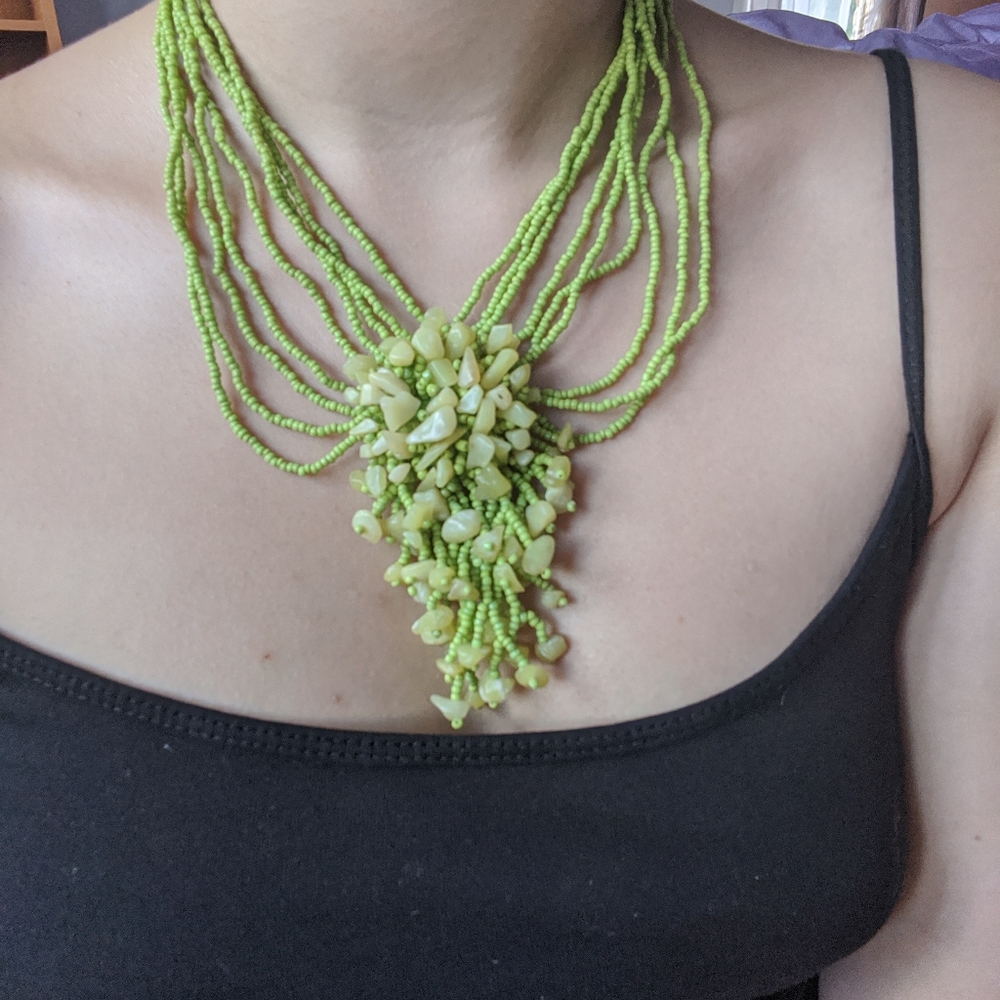 Handmade Green Beaded Necklace
